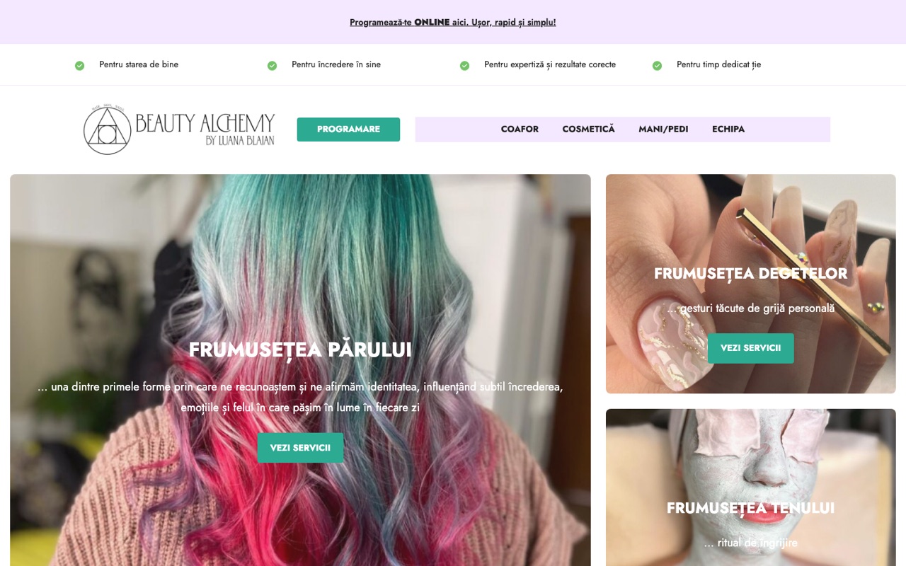 Beauty Alchemy website