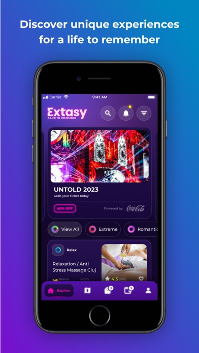 Extasy experiences app