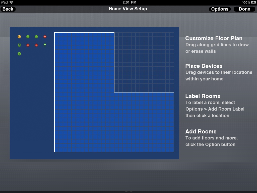 Home View Setup on iPad: drawing the floor plan